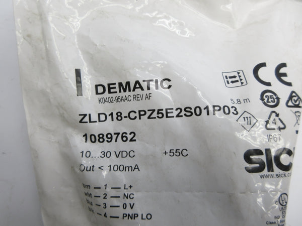 SICK ZLD18-CPZ5E2S01P03 1089762 10-30VDC NSMP