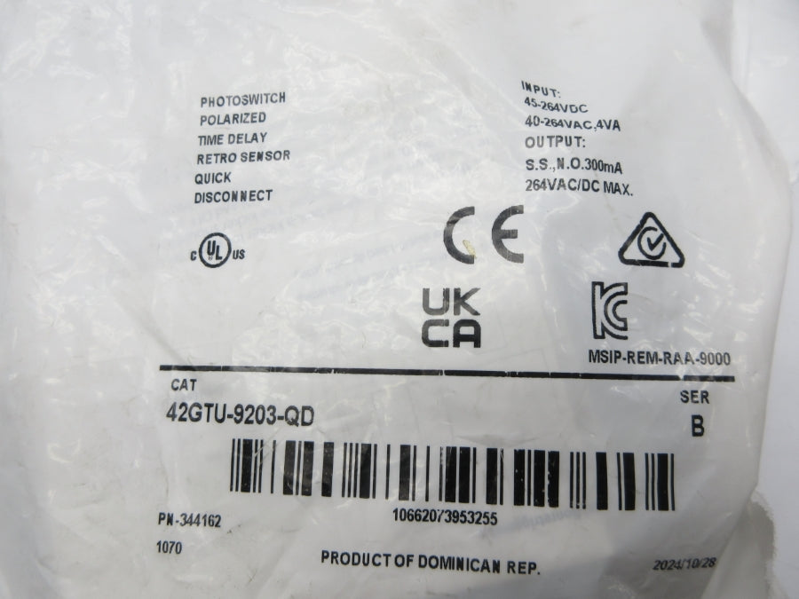 ALLEN BRADLEY 42GTU-9203-QD SER. B 45-264VDC NSMP