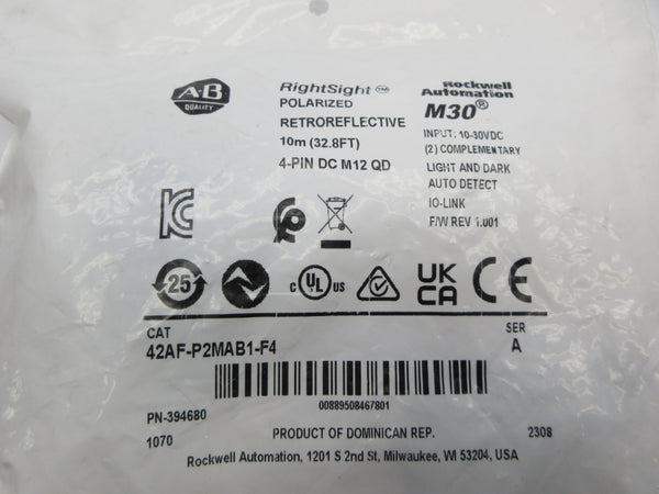 ALLEN BRADLEY 42AF-P2MAB1-F4 SER. A 10-30VDC NSMP