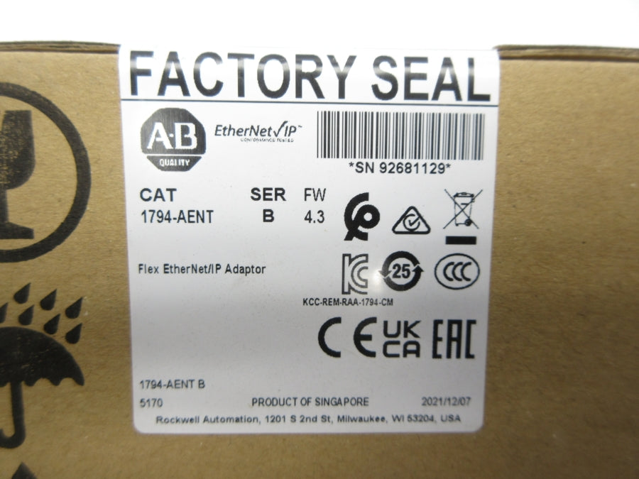 ALLEN BRADLEY 1794-AENT SER. B F/W 4.3 DATE: 2021 NSFS