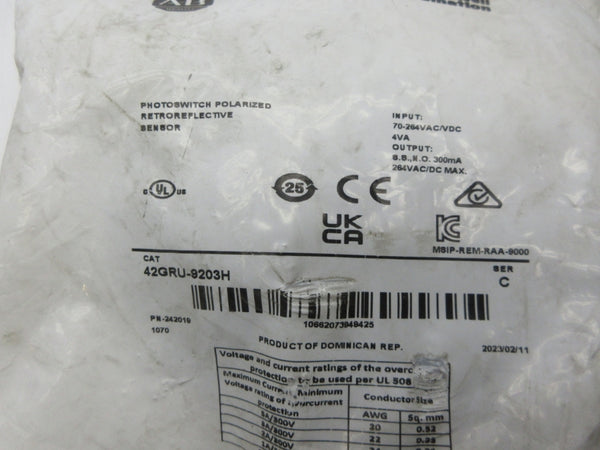 ALLEN BRADLEY 42GRU-9203H SER. C 70-264VAC/DC NSMP