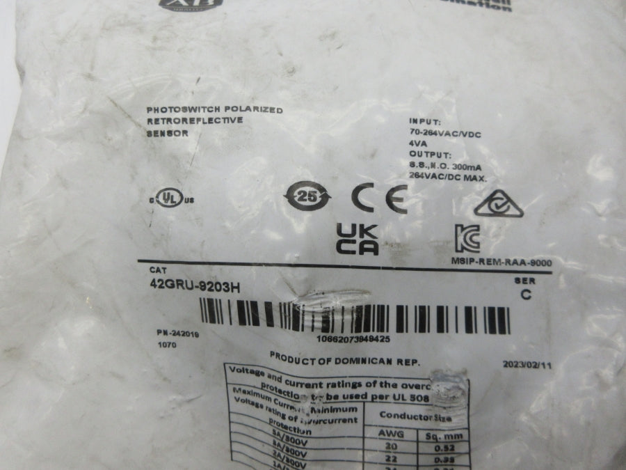 ALLEN BRADLEY 42GRU-9203H SER. C 70-264VAC/DC NSMP
