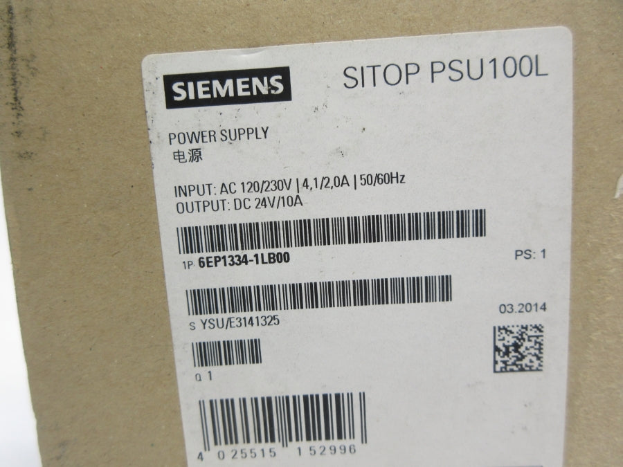 SIEMENS 6EP1334-1LB00 120/230VAC 4.1/2.0A NSMP