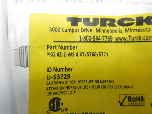 TURCK PKG4Z-2-WS4.4T/S760/S771 U-53729 NSMP