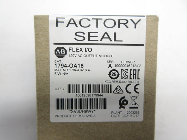 ALLEN BRADLEY 1794-OA16 SER. A 120VAC DATE: 2021 NSFS