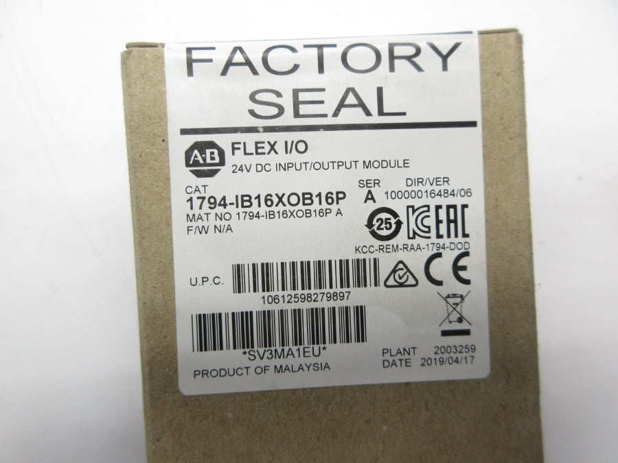 ALLEN BRADLEY 1794-IB16XOB16P SER. A 24VDC DATE: 2019 NSFS
