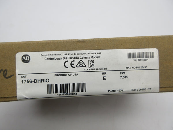 ALLEN BRADLEY 1756-DHRIO SER. E F/W 7.003 DATE: 2017 NSFS