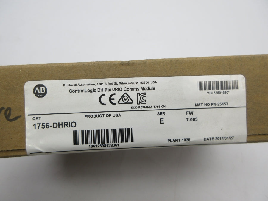 ALLEN BRADLEY 1756-DHRIO SER. E F/W 7.003 DATE: 2017 NSFS