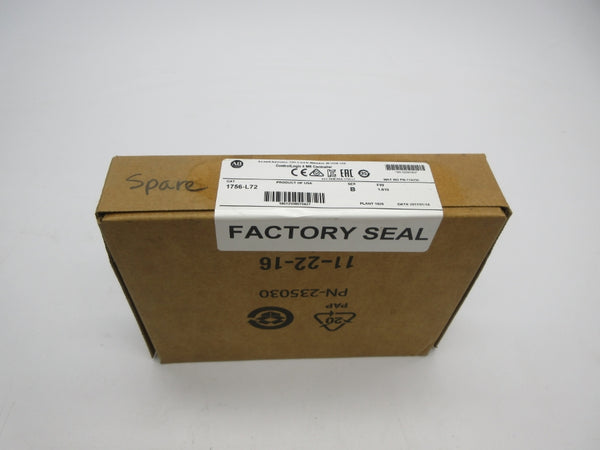 ALLEN BRADLEY 1756-L72 SER. B F/W 1.010 DATE: 2017 NSFS