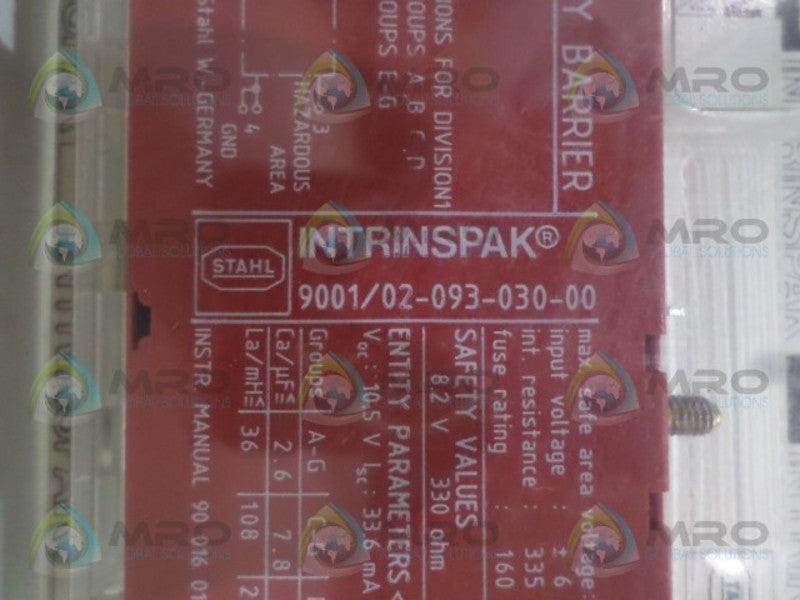 STAHL INTRINSPAK 9001/02-093-030-00 SAFETY BARRIER NSMP