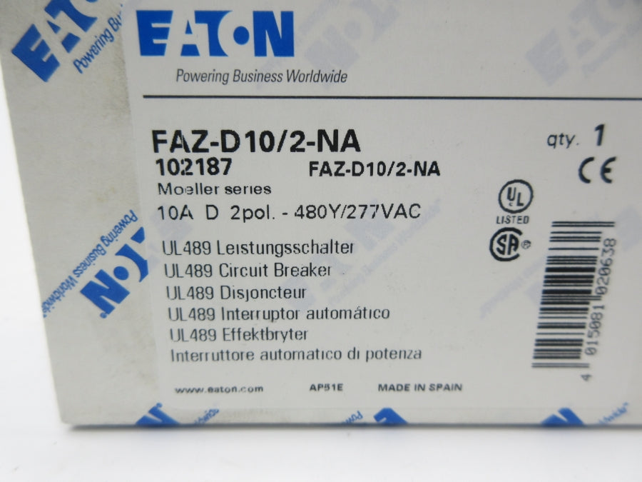 EATON FAZ-D10/2-NA 102187 277V 10A NSMP