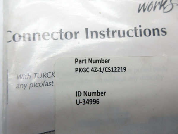 TURCK PKGC4Z-1/CS12219 U-34996 NSMP