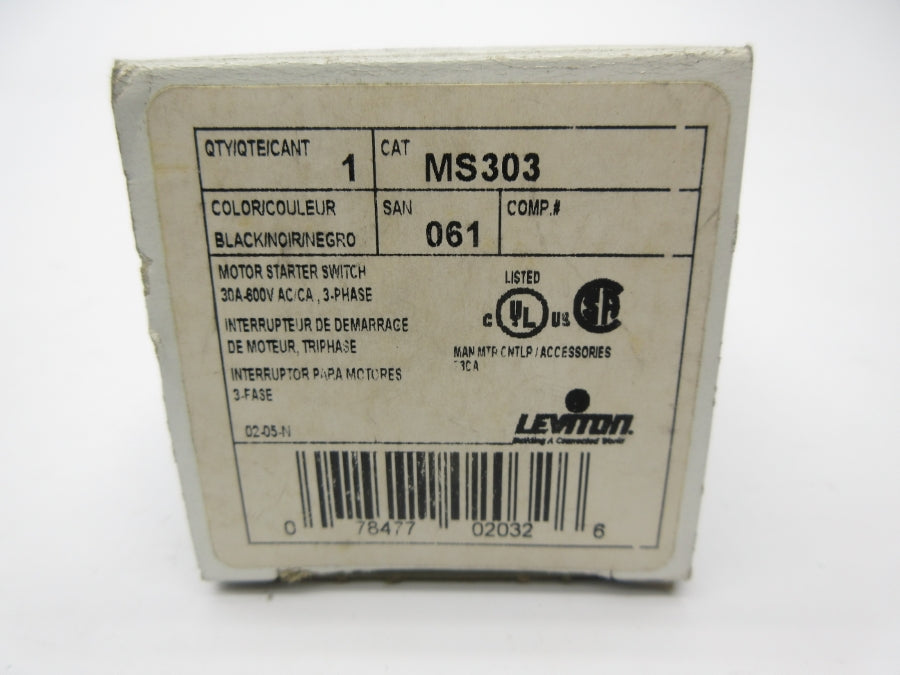 LEVITON MS303 600VAC 30A NSMP