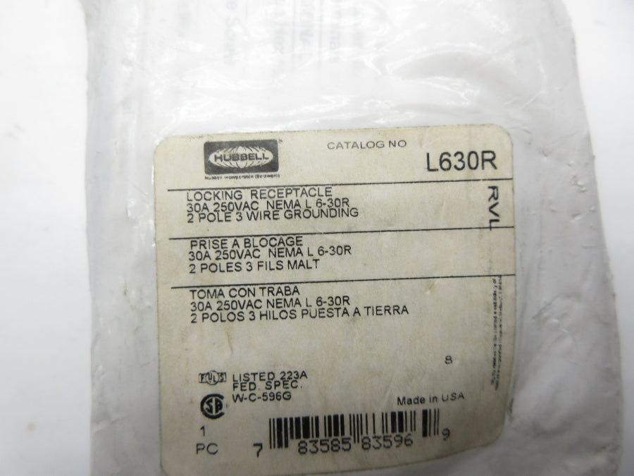 HUBBELL L630R 250VAC 30A NSMP