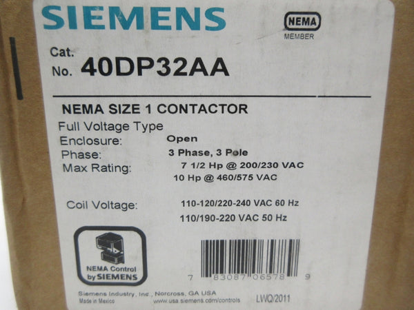 SIEMENS 40DP32AA 110-120/220-240VAC NSMP