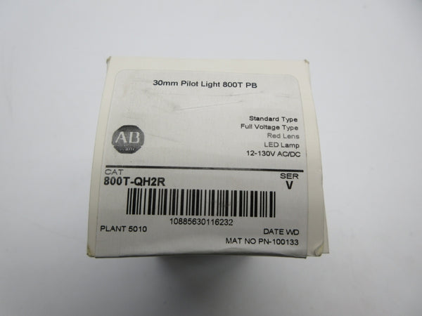 ALLEN BRADLEY 800T-QH2R SER. V 12-130VAC/DC (WH) NSFS