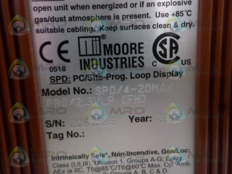 MOORE SPD/4-20MA/PRG/2.3VLP PROGRAMMABLE DISPLAY NSNP