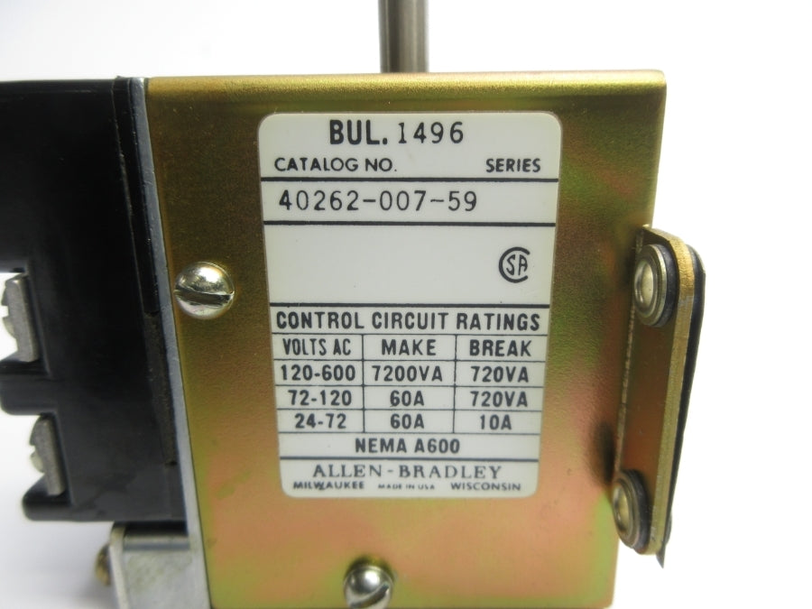 INDUSTRIAL SPARE PART 40262-007-59 120-600VAC 60A NSNP