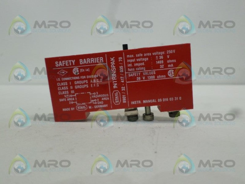 STAHL INTRINSPAK 8901/32-417/035/70 SAFETY BARRIER NSNP