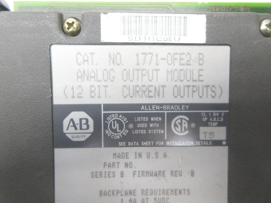 ALLEN BRADLEY 1771-OFE2 SER. B F/W B UNMP