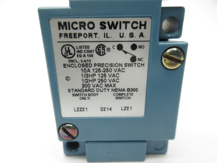 MICRO SWITCH LZZ21 125-250VAC 10A NSNP