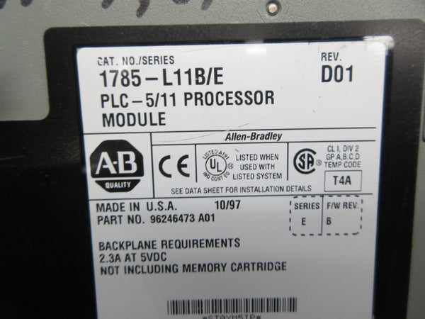 ALLEN BRADLEY 1785-L11B SER. E F/W B REV. D01 (NO KEY) UNMP