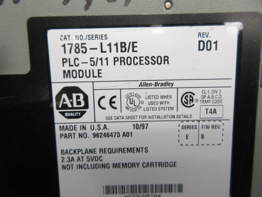 ALLEN BRADLEY 1785-L11B SER. E F/W B REV. D01 (NO KEY) UNMP
