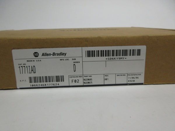 ALLEN BRADLEY 1771-IAD SER. D 120VAC/DC REV. F02 NSMP
