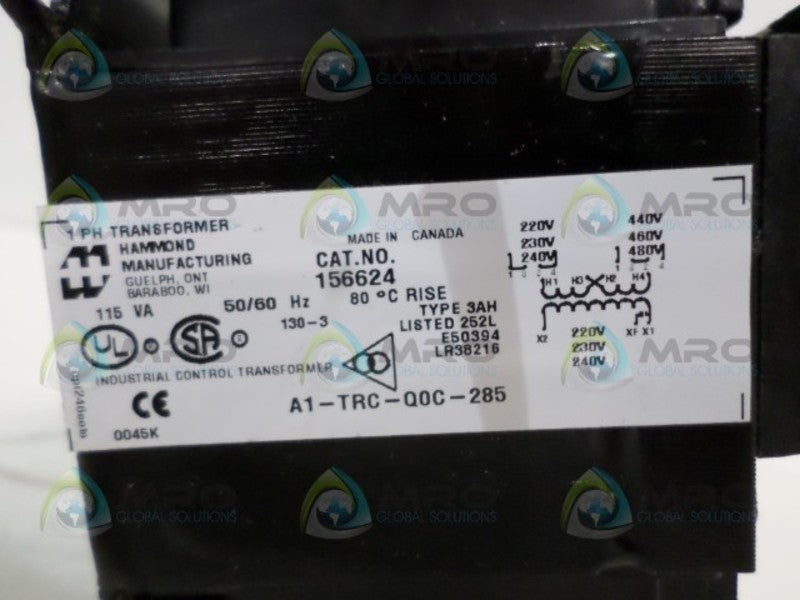HAMMOND A1-TRC-Q0C-285 156624 TRANSFORMER UNMP