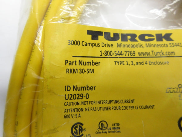 TURCK RKM30-5M U2029-0 600V 9A NSMP