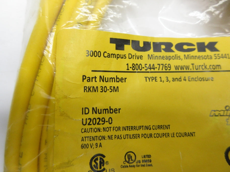 TURCK RKM30-5M U2029-0 600V 9A NSMP