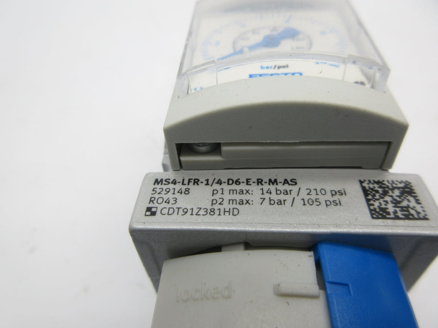 FESTO MS4-LFR-1/4-D6-E-R-M-AS 529148 105/210PSI NSNP