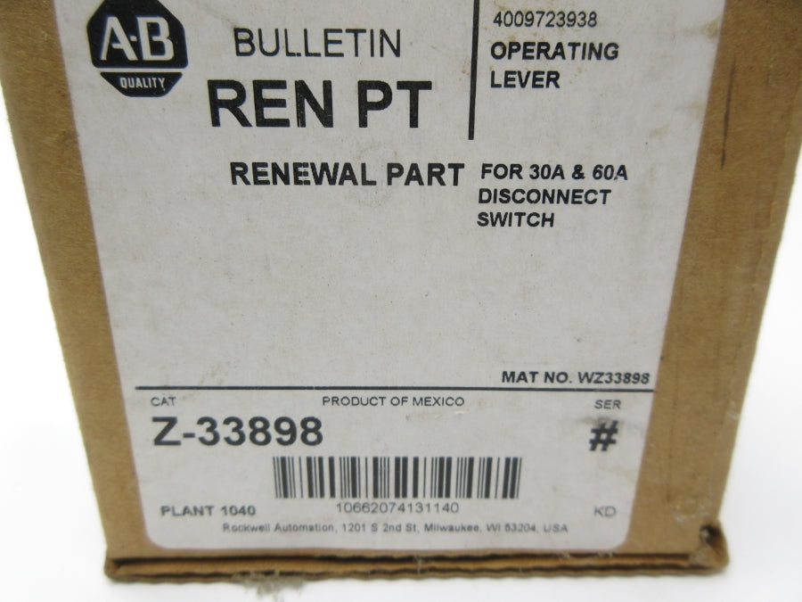 INDUSTRIAL SPARE PART Z-33898 (BLACK) (BR/WH) NSMP