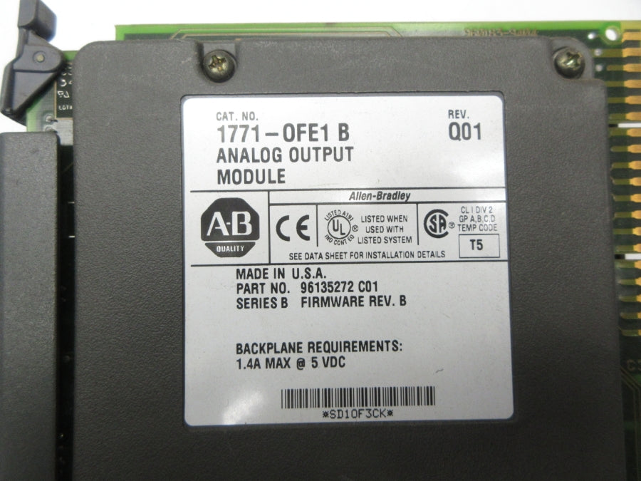 ALLEN BRADLEY 1771-OFE1 SER. B F/W B REV. Q01 UNMP