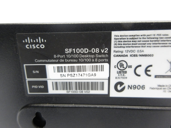 CISCO SF100D-08V2 12VDC 0.5A UNMP