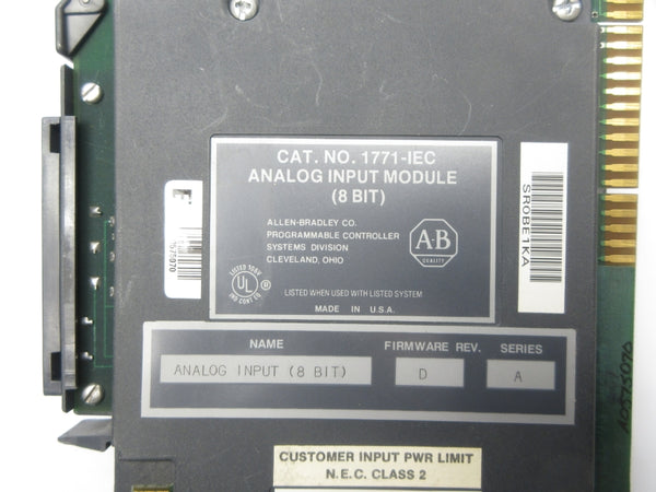 ALLEN BRADLEY 1771-IEC SER. A F/W D UNMP