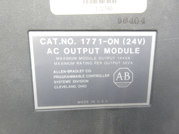 ALLEN BRADLEY 1771-ON 24VAC (AS PICTURED) UNMP