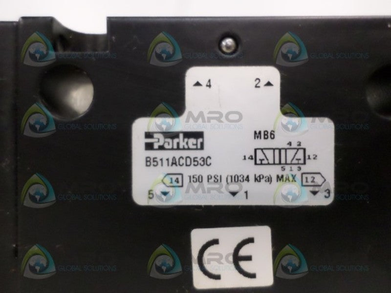 PARKER B511ACD53C SOLENOID VALVE *USED*