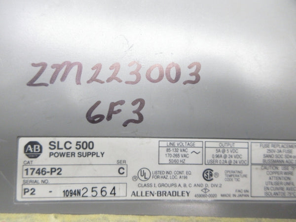 ALLEN BRADLEY 1746-P2 SER. C 170-265VAC UNMP