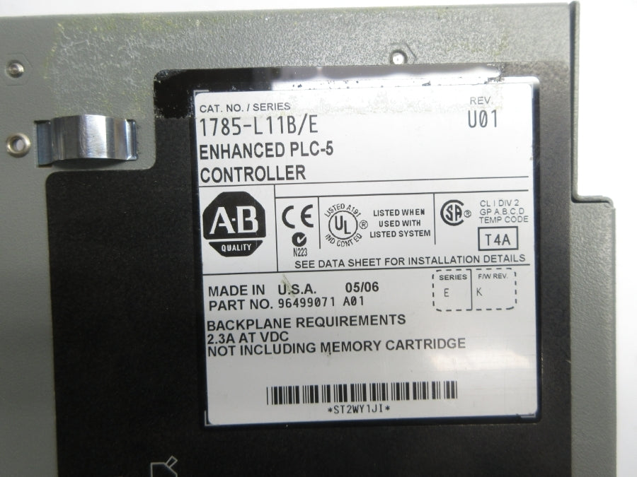 ALLEN BRADLEY 1785-L11B SER. E F/W K REV. U01 (NO KEY) UNMP