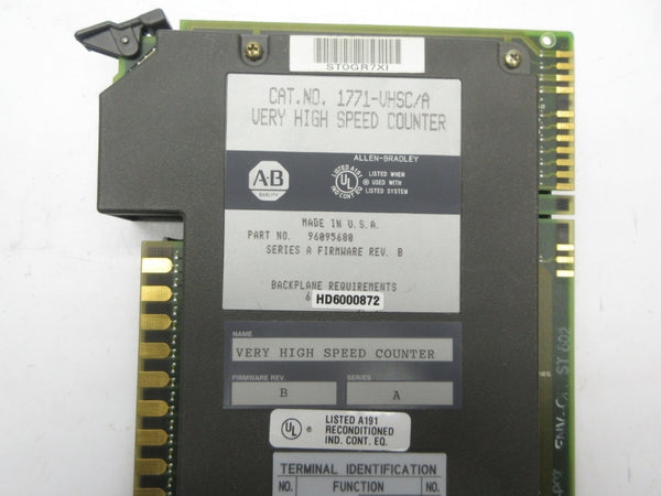 ALLEN BRADLEY 1771-VHSC SER. A F/W B NSNP