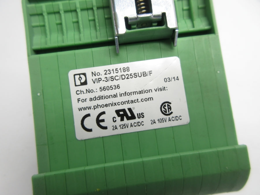 PHOENIX CONTACT 2315188 VIP-3/SC/D25SUB/F 125VAC/DC 2A (GREEN) NSNP