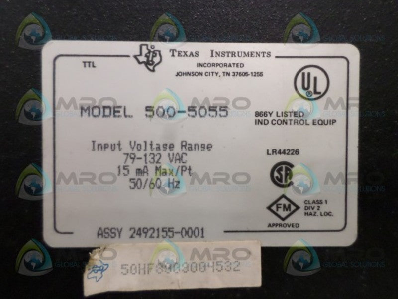 TEXAS INSTRUMENTS 500-5055 INPUT MODULE UNMP