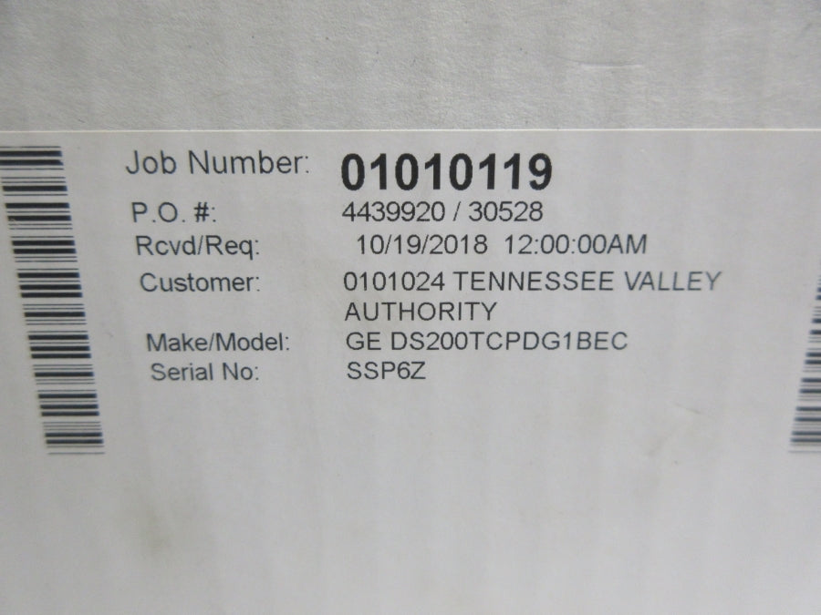 GENERAL ELECTRIC DS200TCPDG1BEC NSMP