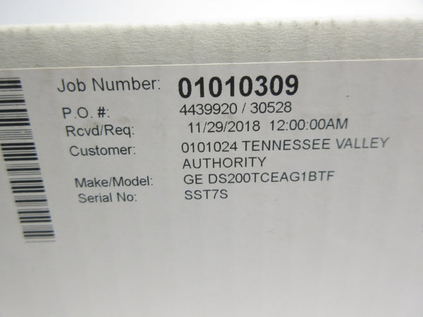 GENERAL ELECTRIC DS200TCEAG1BTF NSMP