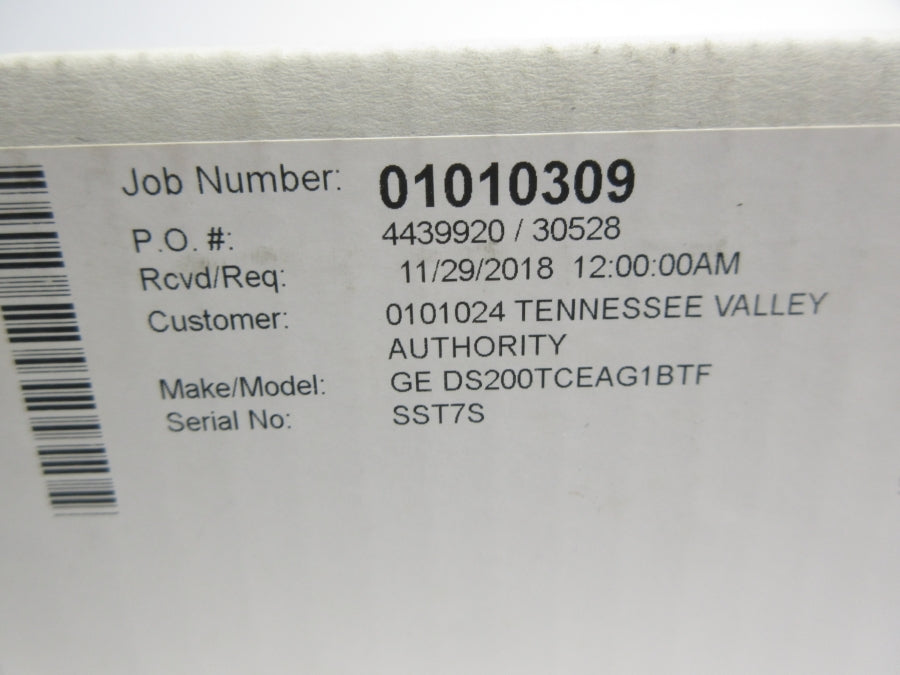 GENERAL ELECTRIC DS200TCEAG1BTF NSMP