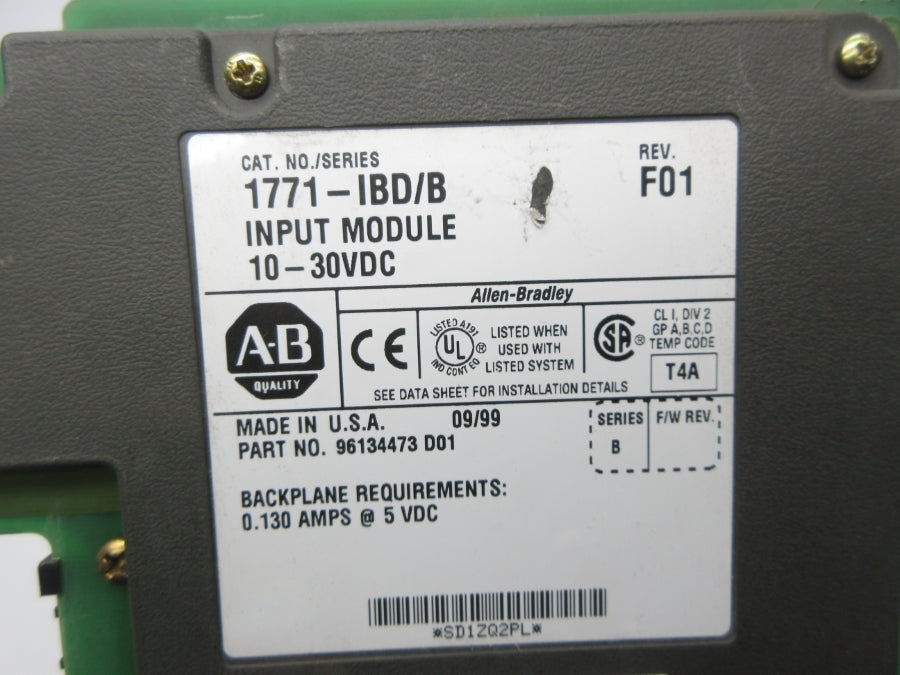 ALLEN BRADLEY 1771-IBD SER. B 10-30VDC REV. F01 UNMP