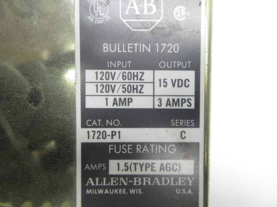 ALLEN BRADLEY 1720-P1 SER. C 120V 1A NSNP