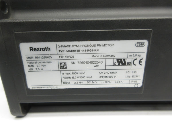 REXROTH MKD041B-144-KG1-KN R911260465 600V 7.5A NSNP