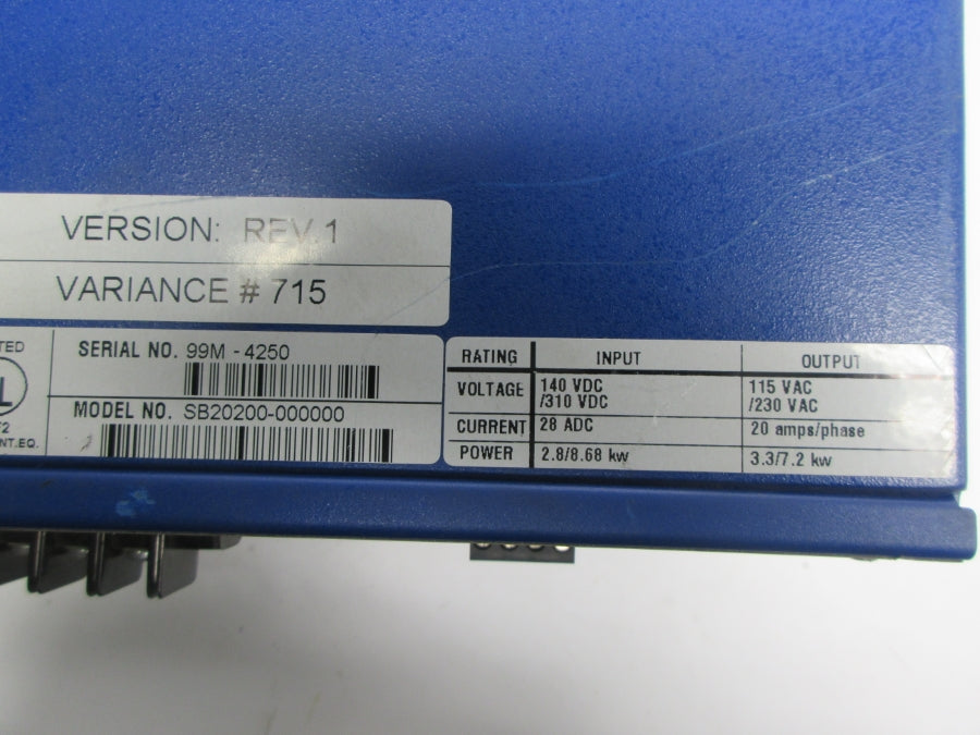 KOLLMORGEN SB20200-000000 115/230VAC 20A REV. 1 UNMP